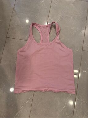 Lululemon 🍋, cropped Swiftly tank. Pink. Size 8